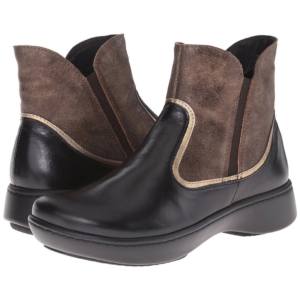 Naot Sirocco Ankle Boots Leather Comfort Booties Side Zip Orthopedic Chic